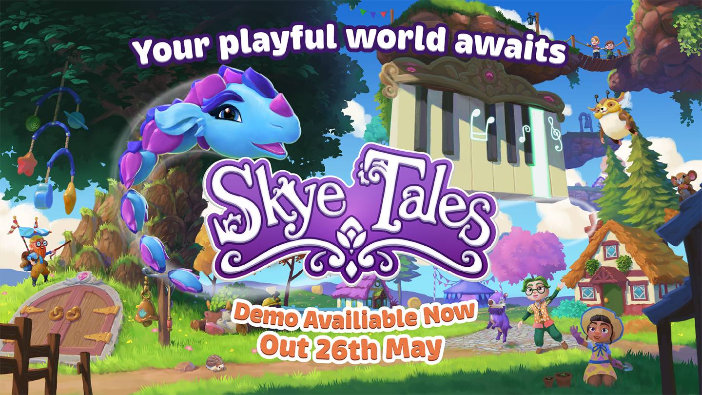 Skye Tales Key Art showing that the demo is available now and the game releases on May 26th